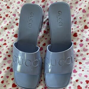 Gucci Women's Shiny Lavender Slide Sandals